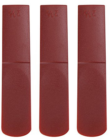 3 Stück Altsaxophon Blätter, Stärke 2,5 Harz Alt Saxophon Mundstück Blätter Reparatur Reed Zubehör (Farbe: Rot)