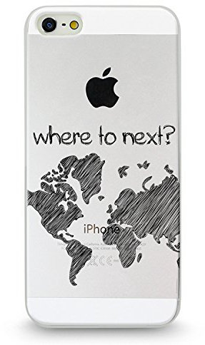 Trendario Handyhülle für Apple iPhone 5 / 5S, Weltkarte - Hülle - Schutzhülle mit Motiv - TPU Silikon Hülle - Case - Cover - Schale - Backcover - Handytasche