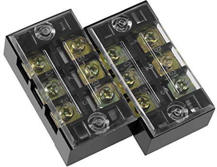 uxcell 2 Pcs Dual Rows 3 Positions 600V 25A Cable Barrier Block Terminal Strip TB-2503L