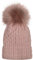 styleBREAKER Unisex warme Strick Bommelmütze mit Flecht Muster und Fleece Futter, Winter Fellbommel Mütze 04024171, Farbe:Altrose