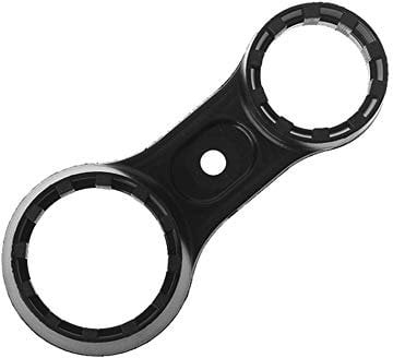 Fahrrad-Schraubenschlüssel, Vordergabelschlüssel, Reparaturwerkzeug, 2 Löcher, verstellbar, Fahrrad, für SR Suntour XCT XCM XCR, nicht null, Schwarz , Free Size