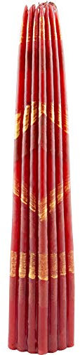 Diveevo Jerusalem Bienenwachskerzen - 33 Stück Set | Rote Ritualkerzen L: 24 cm, Ø: 50 mm| Tropf- und rauchfrei | Vor dem heiligen Feuer in Jerusalem geweiht | Ideal für Kirchen und Zeremonien