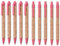 N.10 bolígrafos de corcho auténtico y componentes de fibra de paja, recarga azul, completamente ecológico, verde ecológico duradero (rojo)