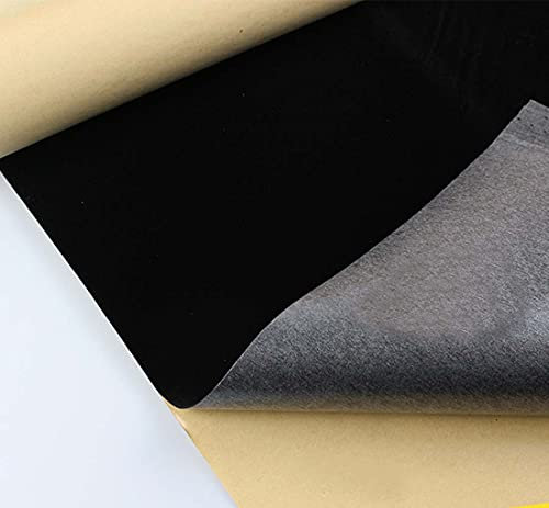 Rollo de papel de terciopelo autoadhesivo de tela suave para cajones de joyería, tela de terciopelo para manualidades, proyectos de manualidades, 44 x 300 cm, color negro