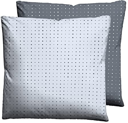 biberna 0636047 Mix & Match Kopfkissenbezug Mako-Baumwoll-Satin 1x 40x40 cm, blau