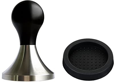 scarlet espresso | Tamper »Fino Affilato« inox sharp edge CNC präzisisiongefertigt, Edelstahl, Profitamper präzisisiongefertigt (Schwarz, Set (58.5 mm + Tamperablage))