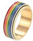 HIJONES Herren Edelstahl LGBT Pride Flag Ranibow Spinner Ring Schwulen und Lesben Gold 8mm Größe 54