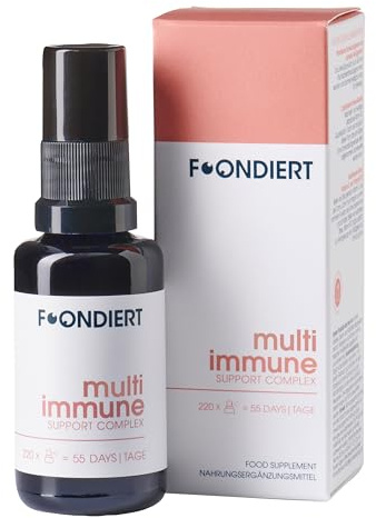 Foondiert ® – Immunsystem schützen und stärken mit Selen - Folat - Vitamin B und mehr. Immunbooster 55 Tage als Spray - Multi Immune Support Complex - bioaktiv und natürlich vegan.