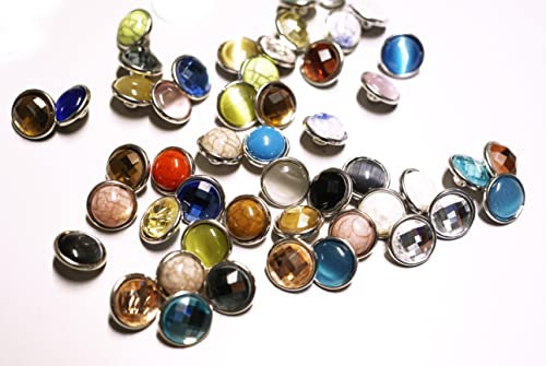 30 Stück Druckknöpfe für DIY Armband Ring Kette Gürtel kompatibel snap Chunk-Systeme Click Button - Basteln Deko Schmuckzubehör Metallknöpfe