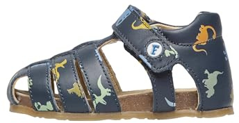 Falcotto ALBY-Halbgeschlossene Ledersandalen mit Dinosaurierdruck