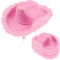 Rcanedny 4 Stück Frauen Cowboyhut mit flauschigen Federn Cowgirl Hüte für Frauen Mädchen Geburtstagsgeschenke Halloween Party Kostüm (Rosa)