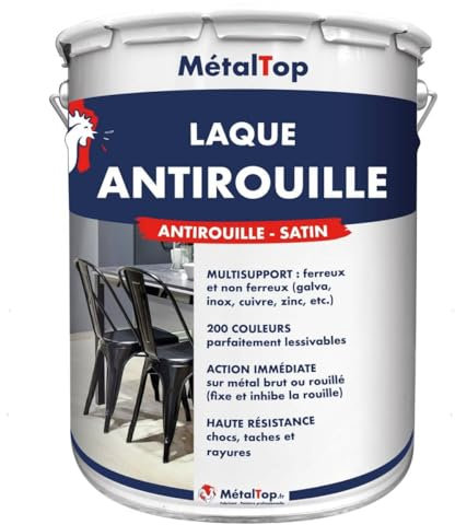 Metaltop - Laque Antirouille - Gris anthracite - RAL 7016 - Pot 5 L