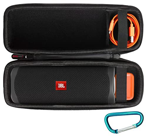 HOMEQUIP Hard Shell Case for JBL Flip 5, 6, 4 Wireless Portable Speaker - Waterproof, Outdoor Activities, Travel - Black, Unisex - Speaker Case