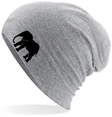 Huuraa Mütze Elefant Silhouette Geschenk Heather Grey Elefant Accessoire