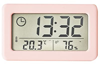 Lancoon Digitales Thermo-Hygrometer LCD Uhr Hängen Stehen Tragbare Dünne | Batterieversorgung Große Anzeige 12/24 Stunden für Zuhause Schlafzimmer