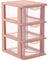 Toyvian Organisateur De Rangement en Plastique À 3 Tiroirs Unité De Rangement De Bureau Tiroir Transparent Moyen Organisation De La Maison Tour De Conteneur De Stockage Cadre Rose