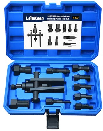LainKeen Motorrad-Innenlager-Abzieher-Werkzeug-Set, Motorrad-Innenlager-Entfernungswerkzeug-Set, 8–25 mm, 10-teilig