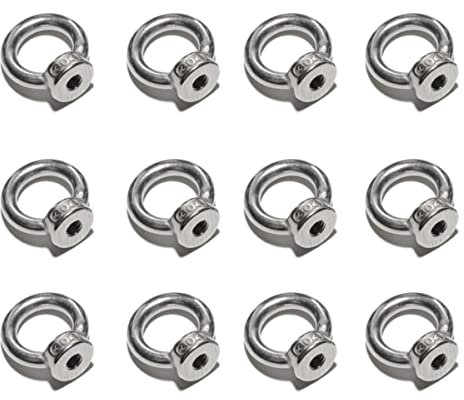 HOUSON 12 Stück M5 Ringmutter,304 Edelstahl Ösenmutter Ring RundeAugbolzen Ringbolzen Rostfrei für Rolle des Befestigens und Hängens(M5 Ringmutter)