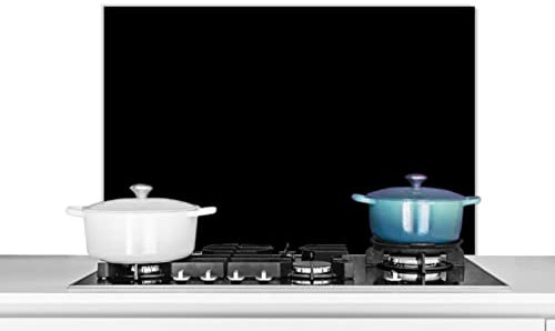 KitchenYeah© Küchenrückwand Platte Spritzschutz Küche Deko Aluminium Platte Spritzschutz Herd Alternative für GlasplatteSchwarz - Muster - Massiv - Schwarz - Dunkel - 80x55 cm