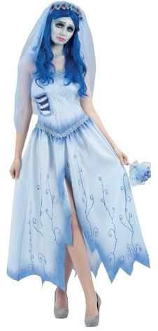 Smiffys Corpse Bride, déguisement d'Emily, Robe et serre-tête avec voile