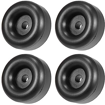 X AUTOHAUX 4pcs 2.5 Round Rubber Feet Bump Stops for Cargo Trailer | for Truck RV Door Gate Ramp Hatch, with 2/5 Screw Holes