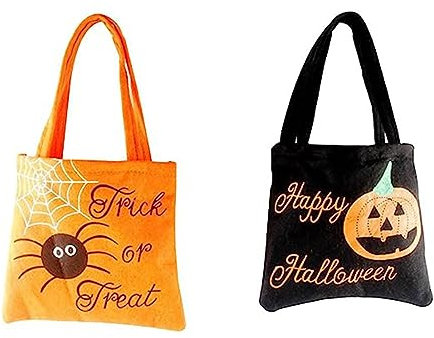 MaoNativey 2 Stück Halloween Tragetaschen, Halloween Vliestüten,Süßes oder Saures Taschen, Geschenktasche Süßigkeiten Tüten,Halloween Party Decor Partyzubehör