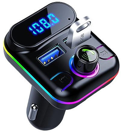 Bavokon Auto-FM-Transmitter - Drahtloser Auto-Aux-Sender für Beleuchtung, Funkempfänger-Sender,M33-Auto-Player-Adapter, Autoradio-Adapter mit U-Disk-Buchse, USB-Autoladegerät