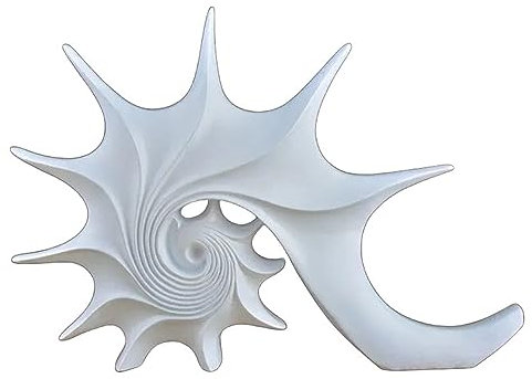 Zyqixluk Harz Muschel Statue Skulptur Muschel Skulpturen Dekoration Die Figur auf dem Schreibtisch Strand Dekorative Tischaufsätze für Büro Home Wohnzimmer Weinschrank,Weiß