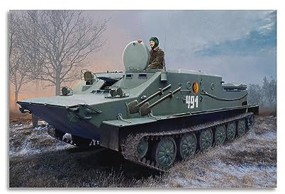 WWII Poster DDR Gepanzerter Personentransporter BTR-50PK dekoratives Gemälde Leinwand Kunst Bild 60 x 90 cm