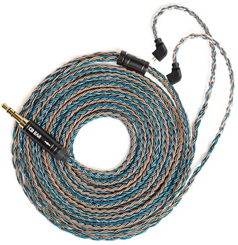 KBEAR ST16 Plus abnehmbares IEM-Kabel, 16-adrig, 5 N, OCC, versilbert, langes In-Ear-Kopfhörerkabel für HD414, HD650, HD600, Tin Audio T2, T2, Pro, T3, T5, Westone, TFZ, Kinera, Shozy Simgot (TFZ 3,5