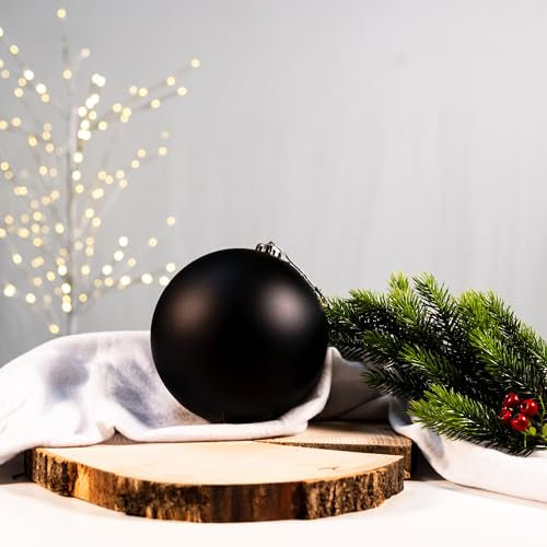 Weihnachts-Kugel XXL Ø 15cm - 1 Stück schwarz matt Christbaumschmuck Deko Kugel
