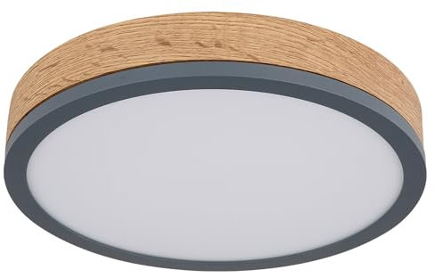 Globo LED-Deckenleuchte - Braun - Graphitgrau - MDF - Metall - Ø 30 cm