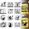 GLOBLELAND 12 Stück Feen Laserausschnitte, Vogel, Katze, Blumen Silhouetten, Ausschnitte, Laternenausschnitte, Dekorationen, Wandaufkleber, Lampenaufkleber, Abziehbilder Für Gläser, 3.9x3.6 Zoll