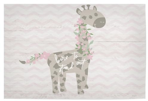artboxONE Poster 120x80 cm Typografie Eine Blumengiraffe hochwertiger Design Kunstdruck - Bild giraffe giraffe kind