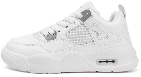 Scarpe da Basket per Bambini, Scarpe da tavola Casual per Ragazzi e Ragazze, Scarpe Sportive, Scarpe per Bambini (Bianco,33)