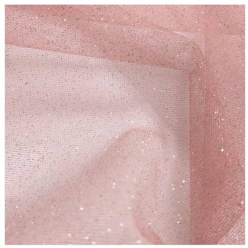 Wisafory 3 yards x 160 cm - Tulle à paillettes - Tissu décoratif en Tulle scintillant - Chemin de table - Tulle scintillant - Décoration Pour artisanat, Mariage, fête - Rose