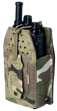 TOPTACPRO Étui Radio Tactique Pochette Radio Molle Universelle pour Talkie-Walkie BaoFeng UV-5R BF-F8HP Pochette de Rangement Réglable pour Chargeur (Multi-Camo)