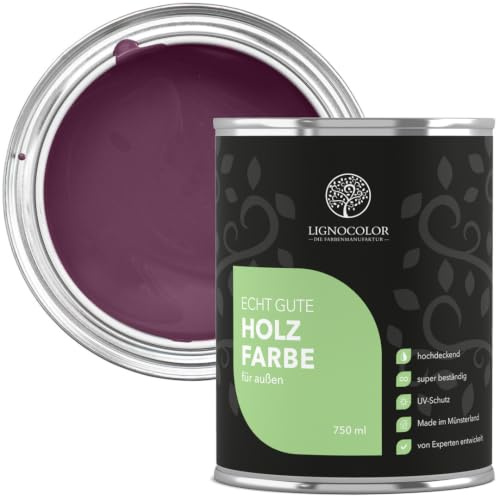 Lignocolor Holzfarbe Außen matt 750ml (Orchidee) | Wetterfeste & matte Holzfarbe für den Außenbereich – schützt und veredelt Holz, hochdeckend und langlebig