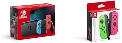Nintendo Switch-Konsole Neon-Rot/Neon-Blau & er-Set Neon-Grün/Neon-Pink