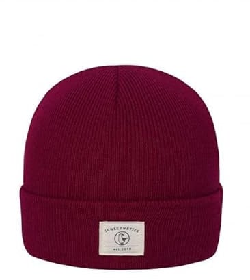 SCHIETWETTER Accessoire Beanie Mütze Robbe, Strickmütze, Rippmuster, breite Krempe, Wintermütze, elastisch, ungefüttert Wein 50
