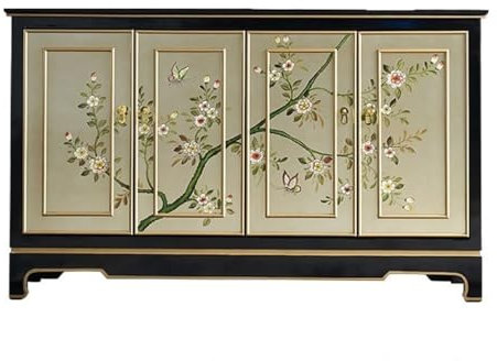 GLJTUO Anrichte, Schrank, Bemalt, Chinesischer Stil, Esszimmer-Anrichte, Massivholzschrank, Flurschrank, Heller Luxus-Eingangsschrank, Aufbewahrungsbuffetschrank Mit Stauraum,One Color-140X38X85CM