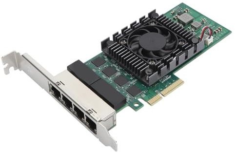 4 Port Gigabit PCIe Network Card for I210 Chip, 2.5 Gigabit Ethernet Interface Adapter, Quad RJ45 Ports, PCI Express 2.1, Support Win/Linux/VMware ESX