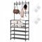 KleiderstäNder GarderobenstäNder Mit 5-Stufiger Schuhablage Garderobe Mit Schuhschrank JackenstäNderc Schuhregal Metall, Passt Gut In Den Flur, Schlafzimmer, Wohnzimmer (Schwarz,60 x 26 x 172 cm)