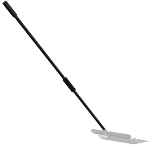qohoio Pitchfork Handle Ø3.5x127.5 cm Black Steel-Garden Border Digging Fork - Gardening Hand Tool Carbon Steel Handle Heavy Duty | Cultivating All Types Of Soil | Garden Pitchfork Tool For Gardening