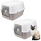 2X Katzenklo mit Deckel - Kippbare Haube - Aktivkohlefilter Katzenklo geschlossen Katzentoilette Katzen Klo Hauben Toilette grau