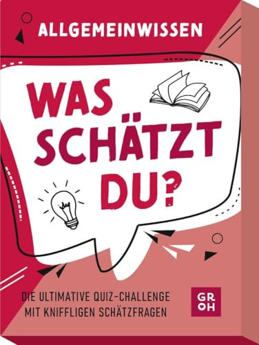 was schätzt du? - Allgemeinwissen: Die ultimative Quiz-Challenge mit kniffligen Schätzfragen | Kartenspiel mit Schätzfragen zu unnützem Wissen - ab 10 Jahre