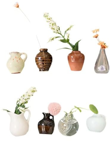 Mini Vase Magnets, Ceramic Vase Magnets, Mini Ceramic Vase Refrigerator Magnets, Flower Vase Refrigerator Magnet, Wall Mounted Vase Fridge Magnet Flower Pots, Mini Vase Flowers Kitchen Decoration