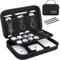 Lacdo Hard Travel Electronic Organizer Case for MacBook Power Adapter Charger, Apple Pencil, Mouse, Power Bank, USB Flash Disk,SD Card Small Protective Portable Accessories & 3 Cable Tie, Black