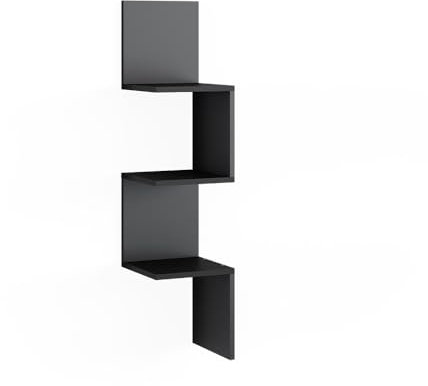 Vicco Eckregal Paolo, Bücherregal, Schwarz, 28 x 116.4 cm