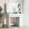 Dripex Schminktisch mit Beleuchtung, Schminktisch mit Spiegel, Vanity Desk 3 Farben mit Einstellbarer Helligkeit, Dressing Table stabil, 90x139cm, weiß